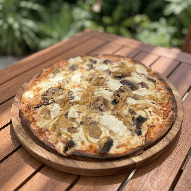 Hongos Queso de Cabra y Cebolla